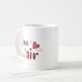 Bezaubernde einfache Liebe Süße Hand Fliegendes He Kaffeetasse (Vorderseite Links)
