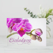 Bezaubernde Einladungskarte mit Orchidee Einladung (Stehend Vorderseite)