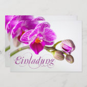 Bezaubernde Einladungskarte mit Orchidee Einladung (Vorne/Hinten)