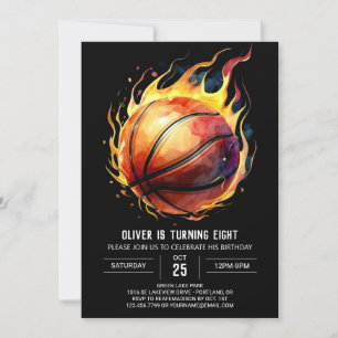 Bezaubernde Elegant Sport Basketball Geburtstag Einladung