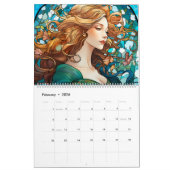 Bezaubernde Eleganz: Jugendstil-Girls Kalender (Feb 2026)