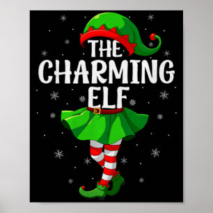 Bezaubernde Elf Weihnachten Mädchen Frauen Elf Squ Poster