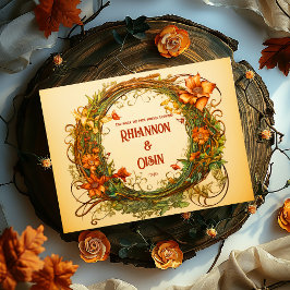 Bezaubernde Elfenbein, Orangefarbene Druiden-Hochz Gästebuch