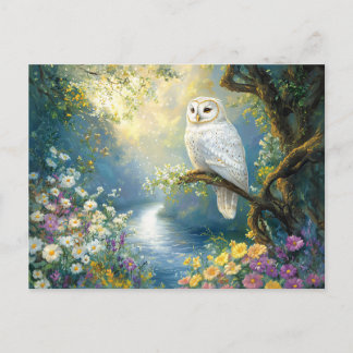 Bezaubernde Eule-Blume und Wälder Postkarte