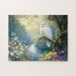 Bezaubernde Eule-Blume und Wälder Puzzle