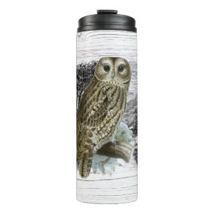 Bezaubernde Eule im Wald Thermosbecher
