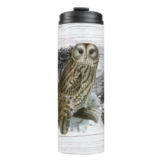 Bezaubernde Eule im Wald Thermosbecher (Vorderseite)