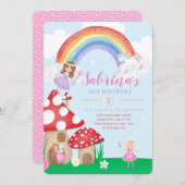 Bezaubernde Fairy Garden Prinzessin Birthday Einladung (Vorne/Hinten)