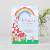 Bezaubernde Fairy Garden Prinzessin Birthday Einladung (Stehend Vorderseite)