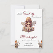 Bezaubernde Fee mit Mushrooms Girl Baby Dusche Dankeskarte (Vorderseite)