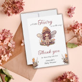 Bezaubernde Fee mit Mushrooms Girl Baby Dusche Dankeskarte