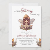 Bezaubernde Fee mit Mushrooms Girl Baby Dusche Einladung (Vorderseite)