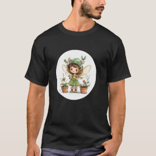 bezaubernde Feengärtnerin-Grafik für die Frühlings T-Shirt