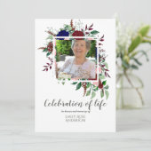 Bezaubernde FEIERUNG von LIFE-FOTO-Memorial Einladung (Stehend Vorderseite)