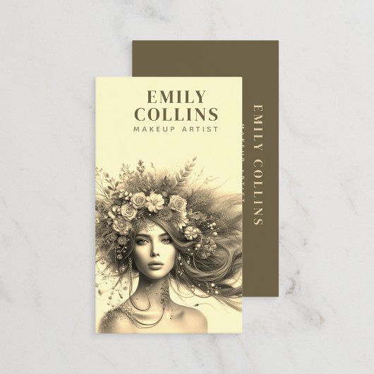 Bezaubernde Florals Makeup Artist Business Card Visitenkarte