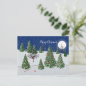 Bezaubernde Forest Christmas Eve Holiday Postkarte (Stehend Vorderseite)