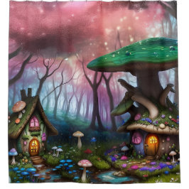 Bezaubernde Forest Dreamscape Mushroom Fantasy Fai Duschvorhang