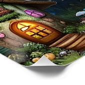 Bezaubernde Forest Dreamscape Mushroom Fantasy Fai Poster (Ecke)