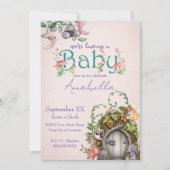 Bezaubernde Forest Fairy Garden Door on Pink Einladung (Vorderseite)