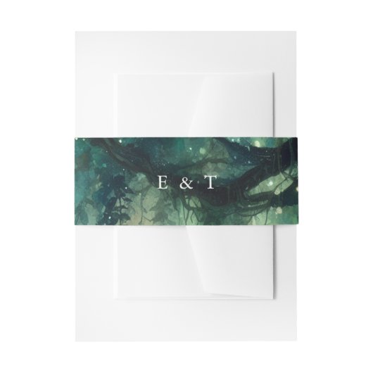 Bezaubernde Forest Fairy Lights Garden Chic Weddin Einladungsbanderole (Vorderseite Beispiel)