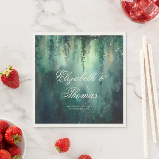 Bezaubernde Forest Fairy Lights Garden Chic Weddin Serviette (Beispiel)