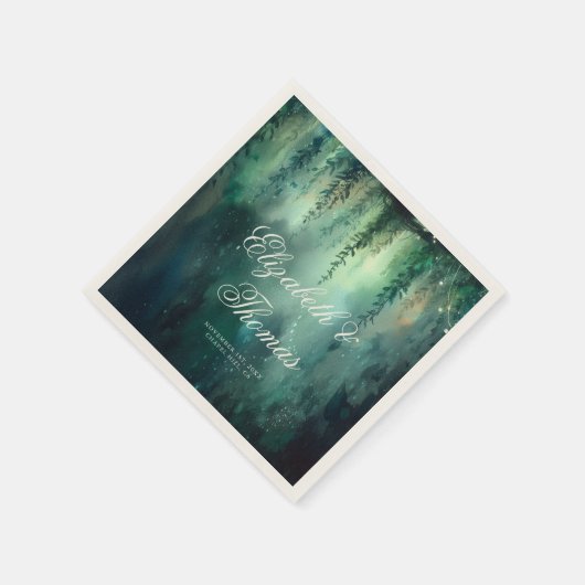 Bezaubernde Forest Fairy Lights Garden Chic Weddin Serviette (Ecke)