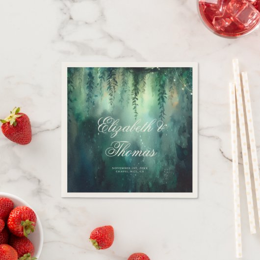 Bezaubernde Forest Fairy Lights Garden Chic Weddin Serviette (Beispiel)