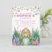 Bezaubernde Forest Fairy Princess Birthday Einladung (Stehend Vorderseite)