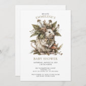 Bezaubernde Forest Mouse Kinderdusche Einladung (Vorne/Hinten)