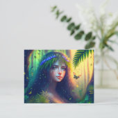 Bezaubernde Forest Nymph Digitale Kunst Postkarte (Stehend Vorderseite)
