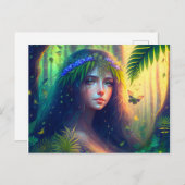 Bezaubernde Forest Nymph Digitale Kunst Postkarte (Vorne/Hinten)