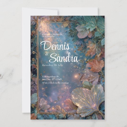 Bezaubernde Forest Twilight Hochzeit Einladung (Vorderseite)