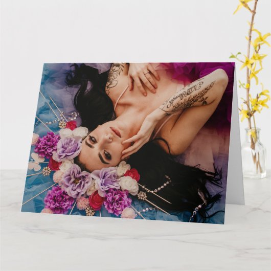 bezaubernde Frauenkarte Karte (Gelbe Blume)