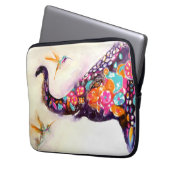 "Bezaubernde Freunde" Kolibri u. Elefant Laptopschutzhülle (Vorderseite Links)