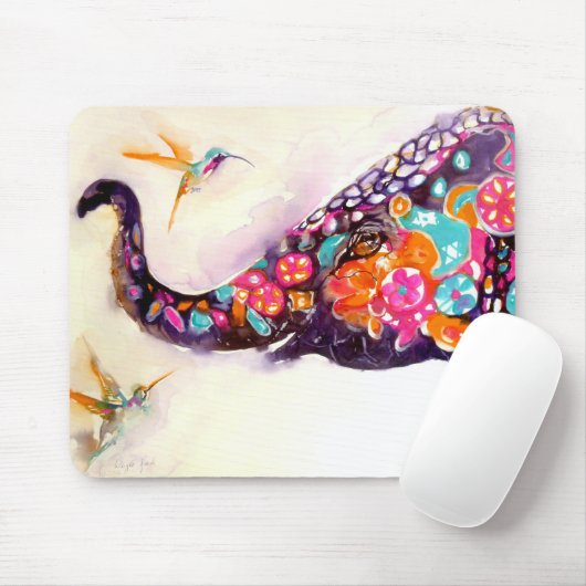 "Bezaubernde Freunde" Kolibri u. Elefant Mousepad (Mit Mouse)