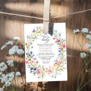 Bezaubernde Garden Wildblumen Frühjahrsdusche Einladung