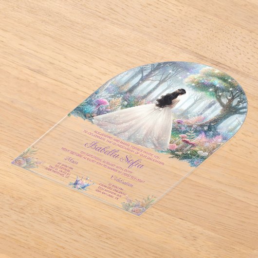 Bezaubernde Gartenakrylle Quinceañera Acryleinladungen (Ablage )