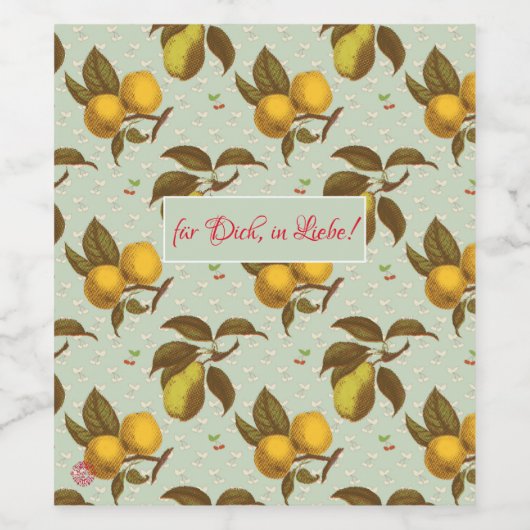 bezaubernde Gartenfrüchte   Weinetikett (Einzelnes Label)