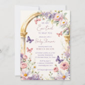 Bezaubernde Gartenpastellschmetterlinge Babydusche Einladung (Vorderseite)