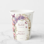 Bezaubernde Gartenpastellschmetterlinge Babydusche Pappbecher (Vorderseite)