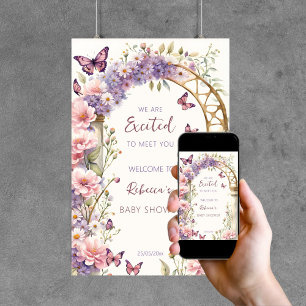 Bezaubernde Gartenschmetterlinge Babydusche Empfan Poster