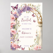 Bezaubernde Gartenschmetterlinge Babydusche Empfan Poster (Vorne)