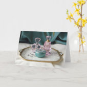 Bezaubernde GlasParfümflaschen Gruß-Karte Karte (Gelbe Blume)