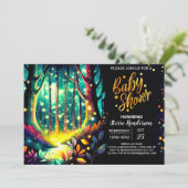 Bezaubernde Glühwürmchen Nachts Whimsy Baby Dusche Einladung (Stehend Vorderseite)