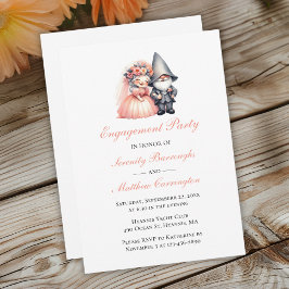 Bezaubernde Gnome Engagement Party Woodland Garden Einladung