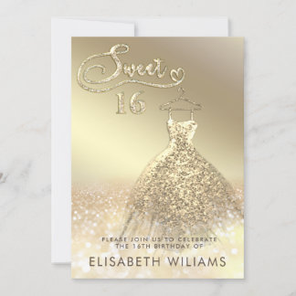 Bezaubernde goldene Kleidung, glänzend ombre Einladung