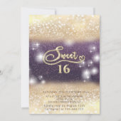 Bezaubernde goldene Kleidung, glänzend ombre Einladung (Rückseite)