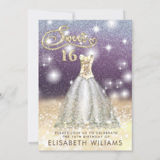 Bezaubernde goldene Kleidung, glänzend ombre Einladung