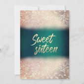 Bezaubernde goldene Kleidung, glänzend ombre Einladung (Rückseite)