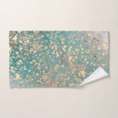 Bezaubernde goldene Sterne auf Aquamariner Glitter Badhandtuch Set (Handtuch)